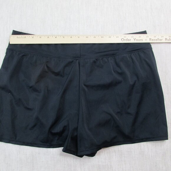 Swim Solutions Swim Shorts Womens‎ 18 Black Nylon Stretch Comfort Elastic Waist - Picture 9 of 15